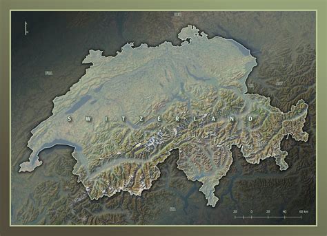 Switzerland Topographic Map Of Switzerland In The Stile Of Flickr