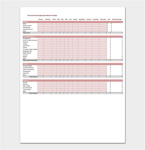 Annual Budget Template Yearly Budget Planners For Excel