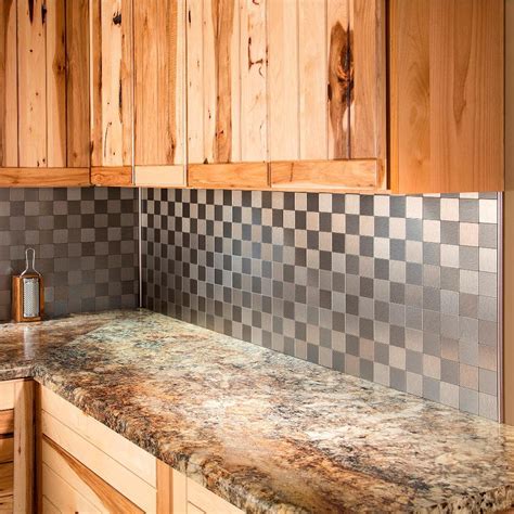 Don't forget to download this kitchen tile backsplash home depot for your home improvement reference, and view full page gallery as well. Aspect Square Matted 12 in. x 4 in. Brushed Stainless ...