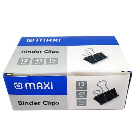 Maxi Binder Clip 41mm Box Of 12pc Black Sandhaiae