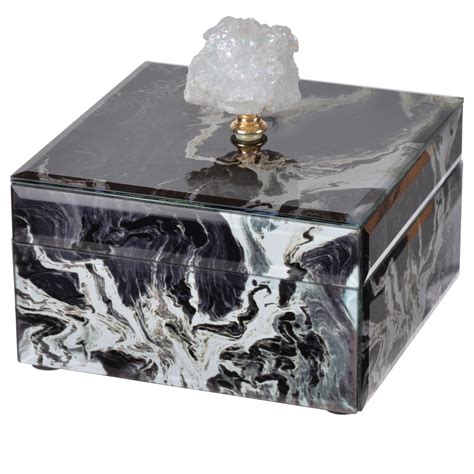 Aandb Home Bethany Black Marble Jewelry Box