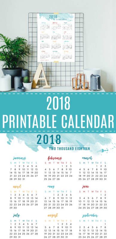 2018 Printable Calendar To Create What You Love Make And Takes