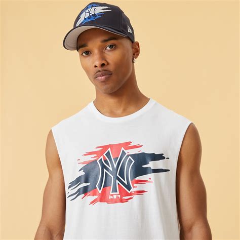 Official New Era New York Yankees Mlb Tear Logo White Sleeveless Tank