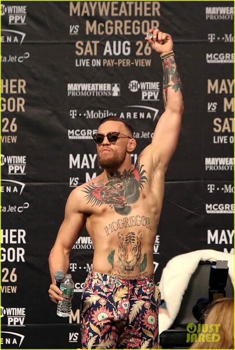 photo conor mcgregor goes shirtless during press conference with floyd mayweather jr 16 photo