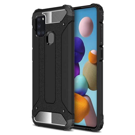 Military Defender Shockproof Case For Galaxy A21s Black