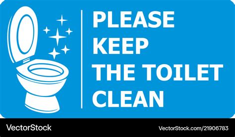 Please Keep The Toilet Clean Label Royalty Free Vector Image