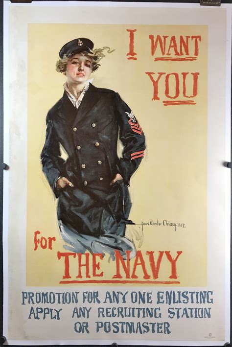 I Want You For The Navy Original Howard Chandler Christy Ww1 Navy