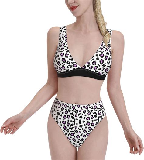 9r0ymadcqs Leopard Print Womens Two Piece Sexy Bikini Set Swimsuits Swimwear Modest