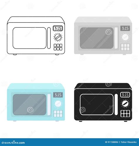 Microwave Icon In Cartoon Style Isolated On White Background Household