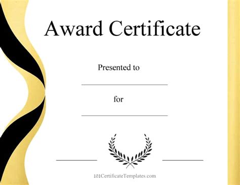 Editable Award Certificate Template Word