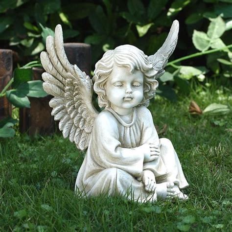 Sitting Garden Angels Statues What A Wonderful Way To Decorate The