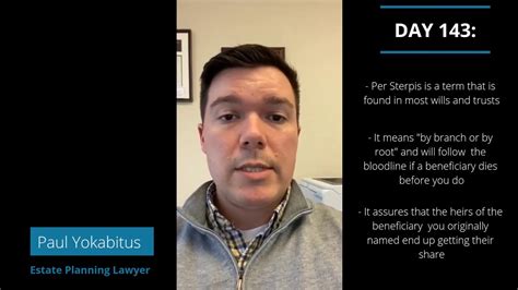 It's a way to remind the other example: Estate Planning Latin - The Meaning Of "Per Stirpes" - YouTube