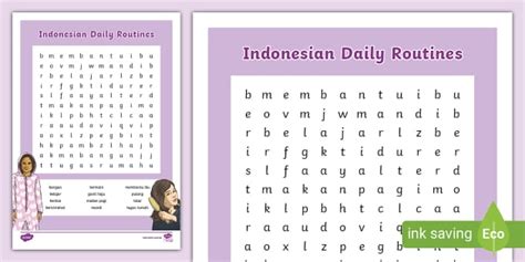 Daily Routine Word Search Indonesian Teacher Made Twinkl