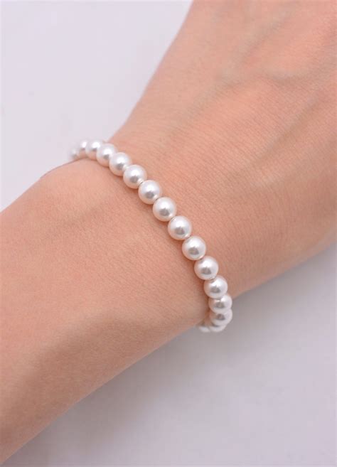 Swarovski Pearl Bracelet Bridesmaid Pearl Bracelet Dainty