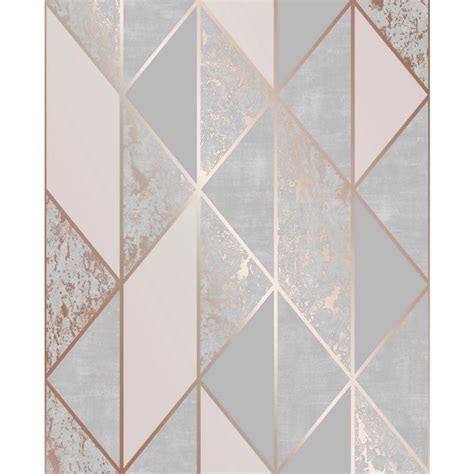 Milan Geo Metallic Wallpaper Grey Silver Fairyecake