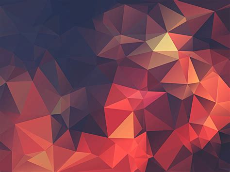 Low Poly Digital Art Geometry Red Abstract Minimalism Artwork