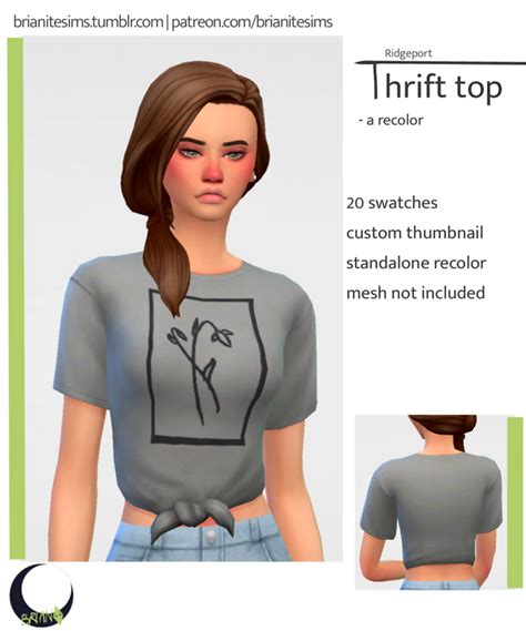Ridgeport Thrift Top Recolor Brianitesims On Patreon Sims 4