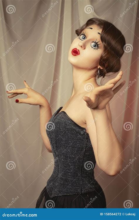 Pinup Dolly Face Stock Photo Image Of Attractive Beautiful 158564272