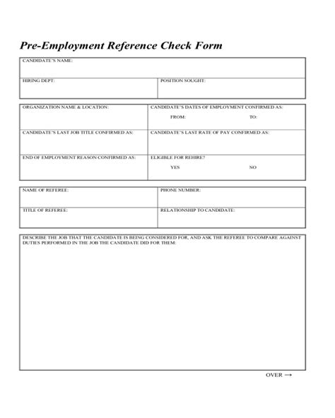 2024 Reference Check Template Fillable Printable Pdf And Forms Handypdf