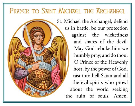 Buy Saint Michael The Archangel Downloadable And Printable Prayer