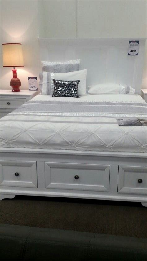 Alternatively, check out of range of mattresses by brand, mattresses by size, or ensembles & bed bases. Super Amart Bed Frame White Draws. Good for storage. King Single | Hamptons bedroom, Bed, Home decor