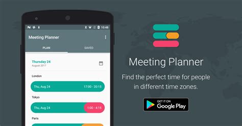Quickly browse through hundreds of scheduling tools and systems and narrow down your top choices. Meeting Planner App by timeanddate.com - for Android
