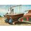 Boat On Oil Drums  Arches Watercolor Paper California Art