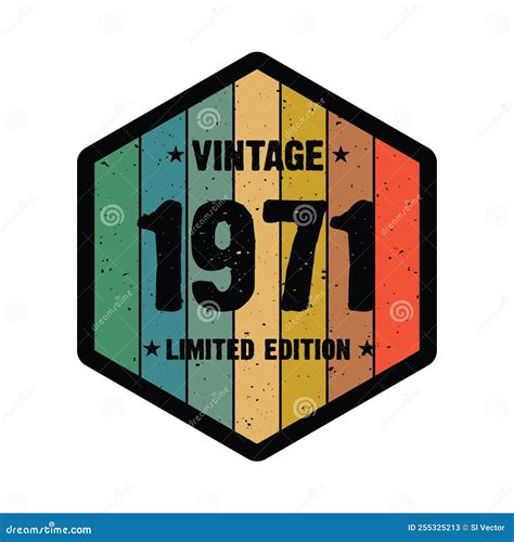 1971 Vintage T Shirt Design Vector Vintage Design Stock Vector