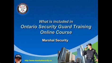 What Is Included In Ontario Security Guard Training Online Course Youtube