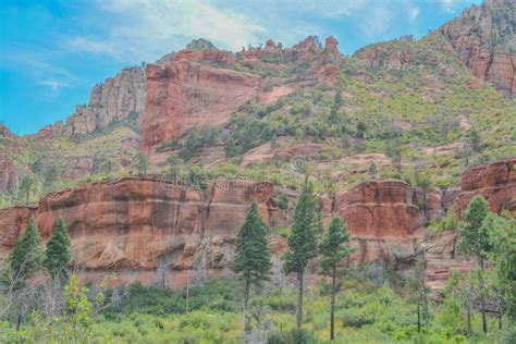 Gorgeous Drive State Route 89a In The Oak Creek Canyon On Coconino