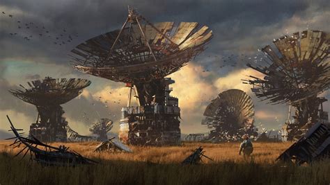 Abandoned Satellite Field By Isaac Yeram Kim Post Apocalyptic Art