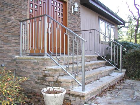In our exterior iron railings design galleries, you will find many examples of our custom made to order exterior stair & step railings. Custom Made Greenan Exterior Entry Railing (With images ...