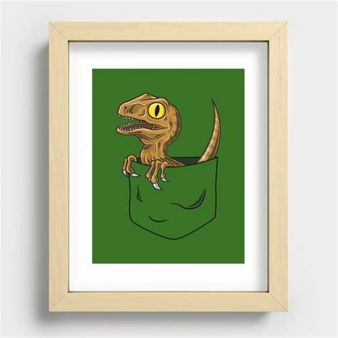Pocket Raptor Jurassic Park Velociraptor Recessed Framed Print By Tabners Society6