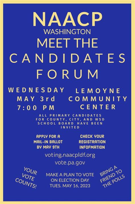 Candidates Forum 2023 Naacp Washington Pa