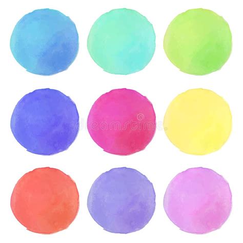 Set Of Pastel Watercolor Vector Circles Stock Vector Illustration Of