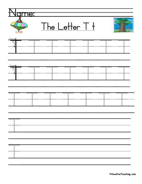 Letter T Writing Practice Worksheet Free Kindergarten English Worksheet