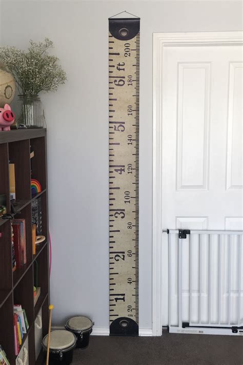 Convert meters, feet & inches. Vintage Inspired Tape Measure Hanging Height Chart Ruler