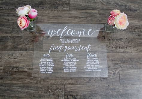 This Acrylic Sign Makes A Stunning Welcome For Weddings Acrylic