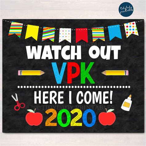 First Day Of Vpk Signs Tidylady Printables