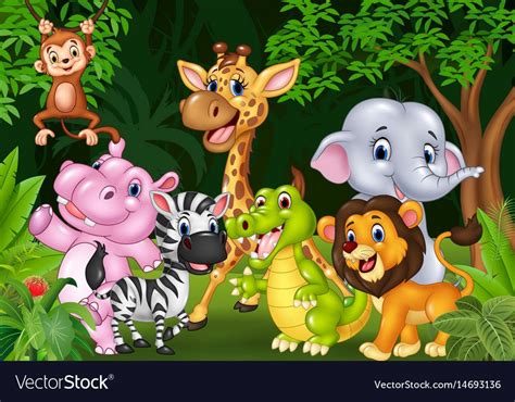 Illustration Of Cartoon Wild Animal In The Jungle Download A Free