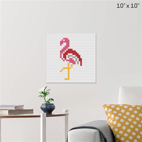 Flamingo Pixel Art Wall Poster Build Your Own With Bricks Brik