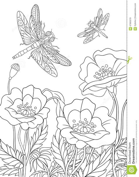 Dragonfly color by number in 2020 coloring pages, coloring pages for kids, color. Zentangle Stylized Dragonfly Insect Stock Vector - Image ...