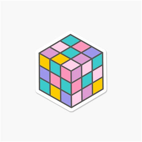 Pink Rubiks Cube Everyday Sticker Footnotes Paper