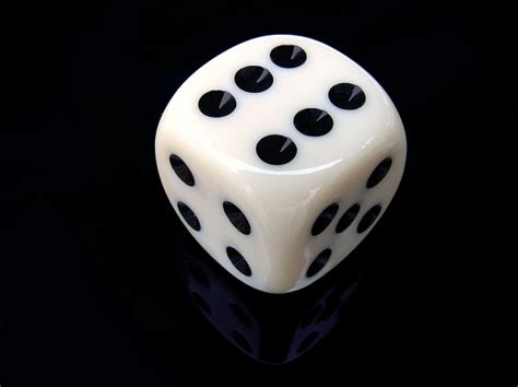 Hd Wallpaper White And Black Dice Displaying 6 Dots Cube Six