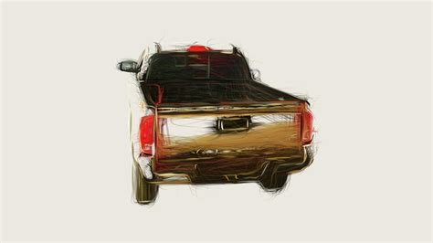 Toyota Tacoma Trd Off Road Car Drawing Digital Art By Carstoon Concept