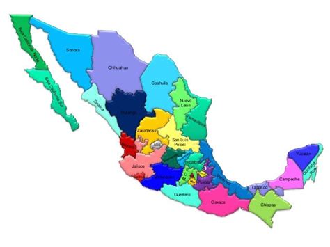 Mapa De La Republica Mexicana Con Nombres Y Capitales A Color Imagui Images