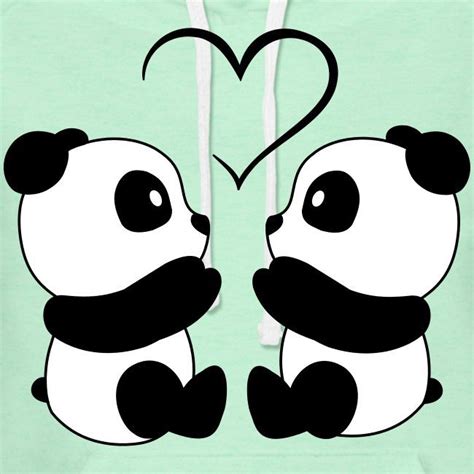 Panda Love Womens Premium Hoodie Sweetandmagic Panda Love Panda