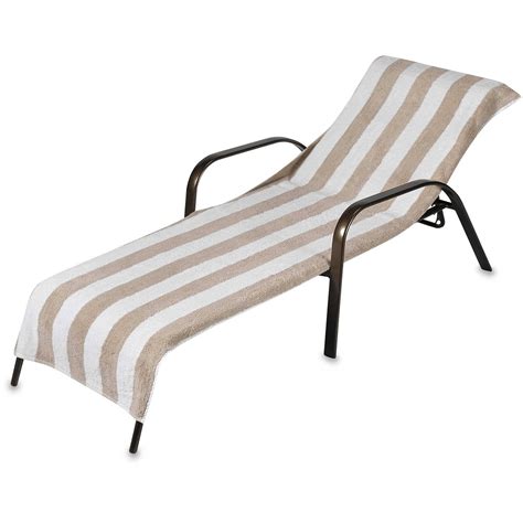 Beach Towel Style Terry Stripe Chaise Lounge Cover 28 X 78