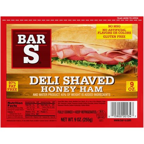 Bar S Deli Shaved Honey Ham 9 Oz Instacart