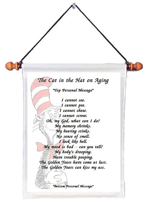 The Cat In The Hat On Aging Personalized Wall Hanging